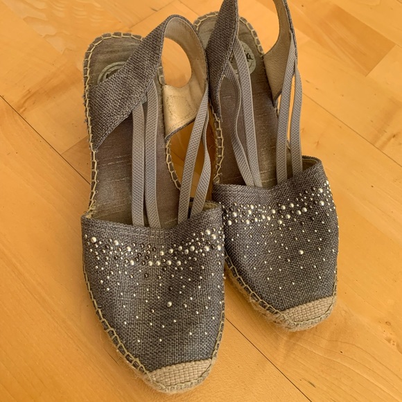 Vidorreta Gray Small Studded Sandals, 7 - Picture 2 of 4